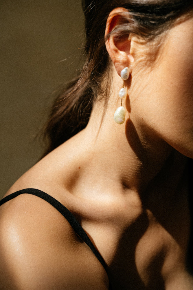 Celine baroque hot sale pearl earrings